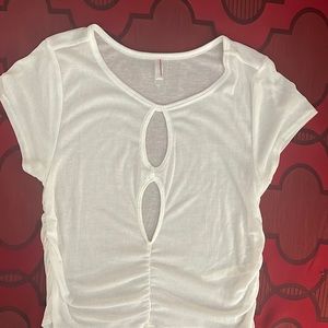 NWOT - Free People White Tee Size Medium Pit to Pit: 17.